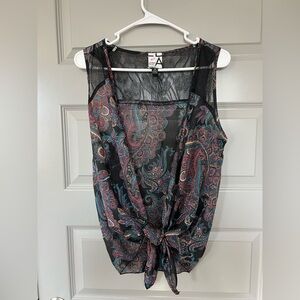 Living Doll Black Paisley Tank Top
